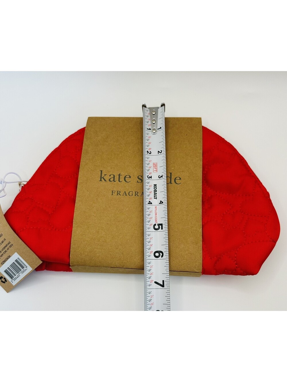 Kate Spade New York Medium Dome Cosmetic Bag Red With ❤️ Hearts NWT